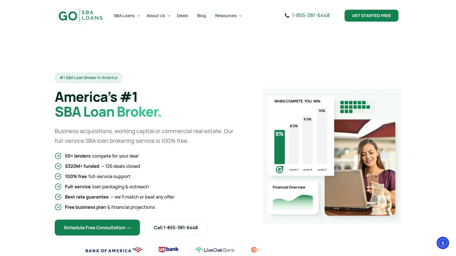 Screenshot from https://gosbaloans.com